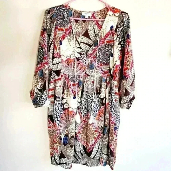 Umgee Dresses & Skirts - Umgee tribal print boho dress size small